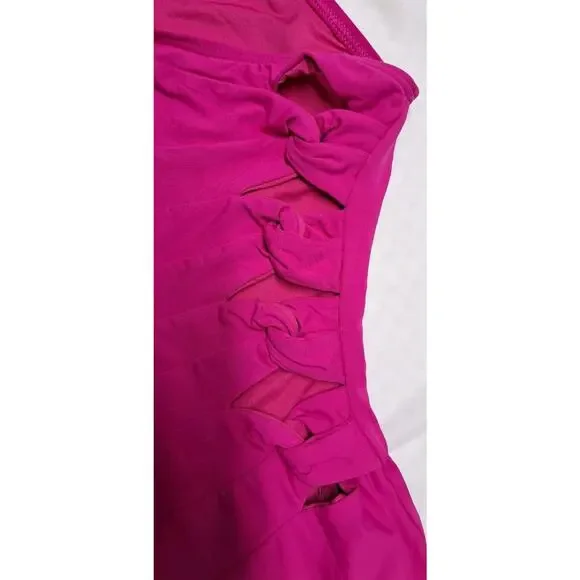 NWTCarmen Marc Valvo One-Shoulder Side-Cutout One-Piece Swimsuit Women's Size 10